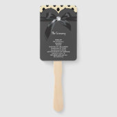 Elegant modern chic lint bruiloft programma handwaaier (Achterkant)