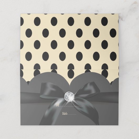 Elegant modern chic lint Place Card (Buitenkant ongevouwen)