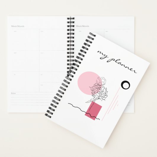 Elegant modern Chic Simple Abstract Roze Planner (Display)