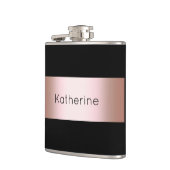 Elegant modern chick roos gold & black strip heupfles (Links)