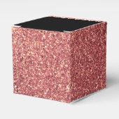 Elegant modern chick roos goud glitter zwart bedankdoosjes (Voorkant Zijde)