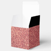 Elegant modern chick roos goud glitter zwart bedankdoosjes (Geopend)