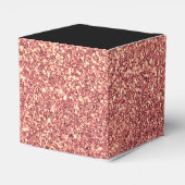 Elegant modern chick roos goud glitter zwart bedankdoosjes (Achterkant)