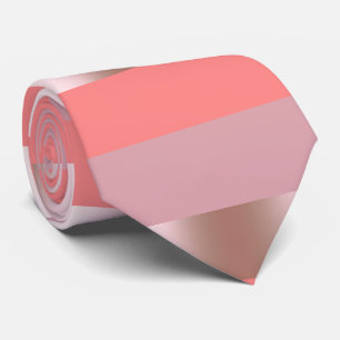 Elegant modern chick roos goudroze koraal gestript stropdas