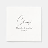 Elegant modern-chouwers script minimalistische bru servet (Voorkant)