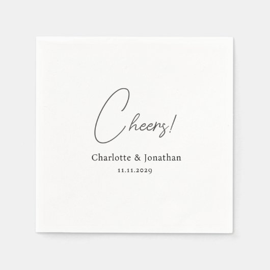 Elegant modern-chouwers script minimalistische bru servet (Voorkant)