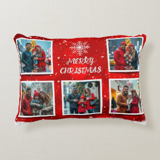 Elegant Modern Christmas Family Photo Design Accent Kussen