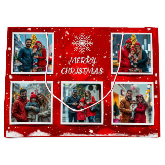 Elegant Modern Christmas Family Photo Design Groot Cadeauzakje