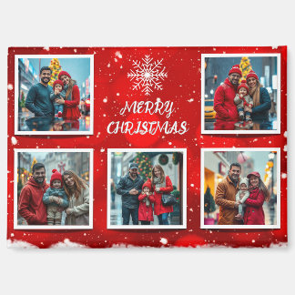 Elegant Modern Christmas Family Photo Design Magneet