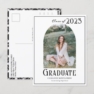 Elegant Modern Class of 2023 Photo Afstuderen Briefkaart