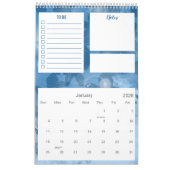 Elegant modern Classic Blue Stars patroonbord Kalender (Jan 2026)