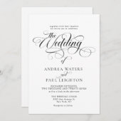 Elegant Modern Classic Calligraphy Wedding Kaart (Voorkant / Achterkant)