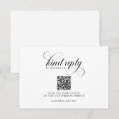 Elegant Modern Classic Calligraphy Wedding RSVP Kaartje (Voorkant / Achterkant)