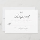 Elegant modern Classic minimal B W Wedding RSVP (Voorkant)