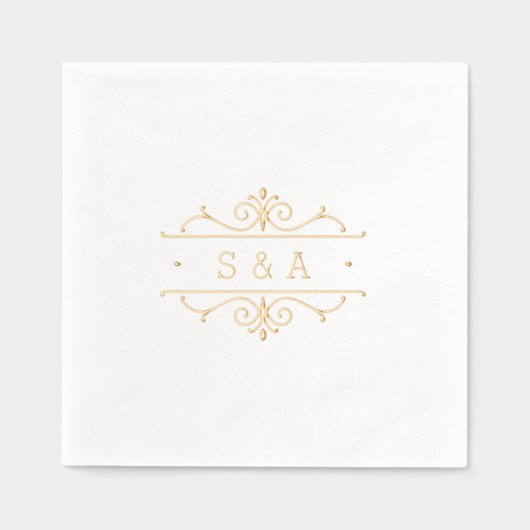 Elegant modern classic vintage wedding monogram  (Recto)