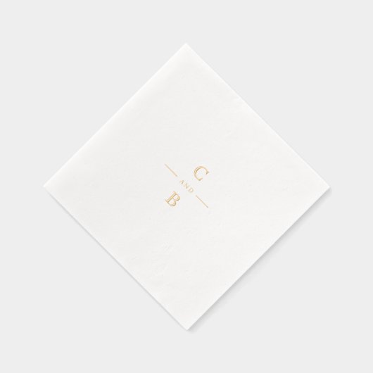 Elegant modern classic wedding monogram folie servetten (Rechts)