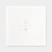 Elegant modern classic wedding monogram folie servetten (Voorkant)