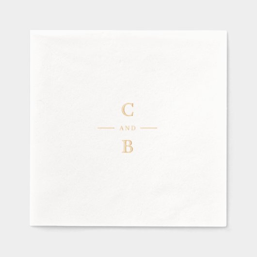 Elegant modern classic wedding monogram folie servetten (Voorkant)