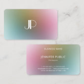 Elegant Modern Colorful Monogram Luxury Sjabloon Visitekaartje (Voorkant / Achterkant)