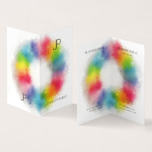 Elegant Modern Colorful Monogram Sjabloon Visitekaartjes