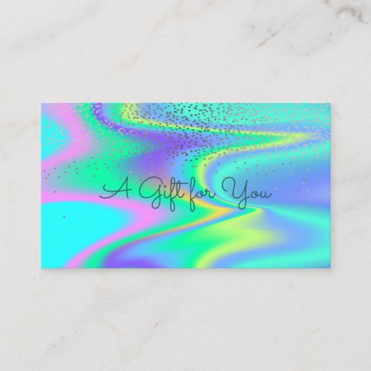 Elegant modern Confetti Holographic Kortingskaartje (Voorkant)