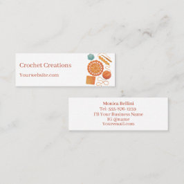 Elegant Modern Crochet Watercolor Crocheting Mini Visitekaartje