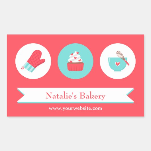 Elegant Modern Cupcake Bakery Cafe Stickers (Voorkant)