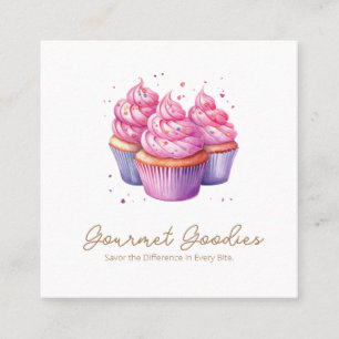 Elegant Modern Cupcake Bakkerij Vierkant Visitekaa Vierkante Visitekaartje