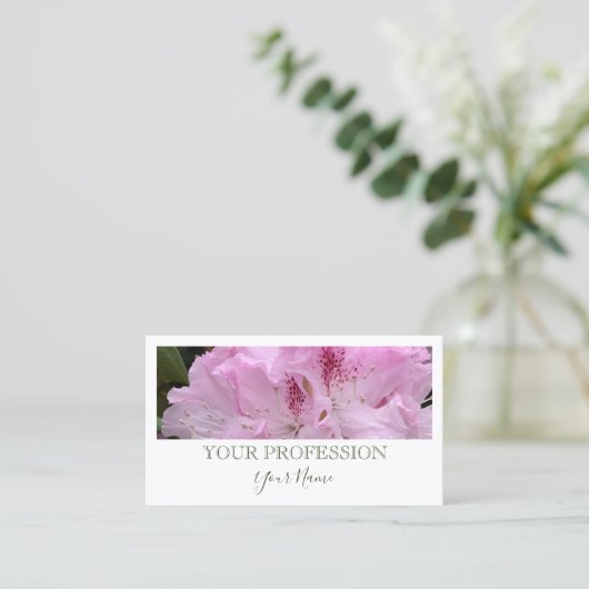 Elegant Modern Custom Foto Groen Script op Wit Visitekaartje (Staand voorkant)