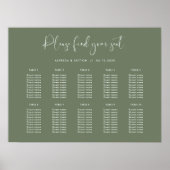 Elegant & Modern Dark Sage Trouwstoel grafiek Poster (Voorkant)