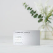 Elegant modern design Clean Plain Trendy Silver Visitekaartje (Staand voorkant)