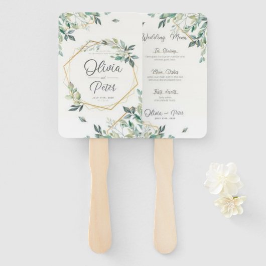 Elegant modern Design Flower Afbeelding Handwaaier (Voorkant en achterkant)