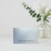Elegant modern design, zilveren look Luxe Plain Visitekaartje (Staand voorkant)