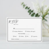 Elegant Modern Dietary Restriction Wedding RSVP Kaartje (Staand voorkant)