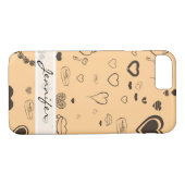 Elegant modern donkergrijs hartpatroon Case-Mate iPhone case (Achterkant (Horizontaal))