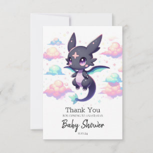 Elegant Modern Dragon Baby shower Bedankkaart