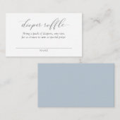 Elegant Modern Dusty Blue Diaper Raffle Ticket Informatiekaartje (Voorkant / Achterkant)