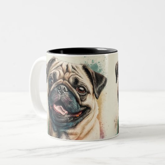 Elegant Modern Eenvoudig Aangepast Voeg uw eigen f Tweekleurige Koffiemok (Voorkant links)