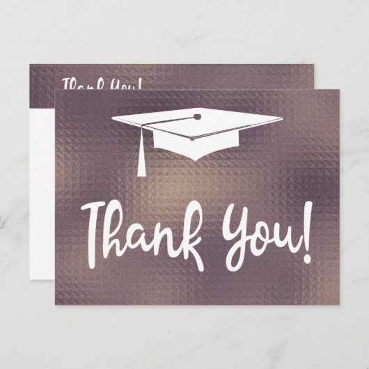 Elegant modern eenvoudig Afstuderen Dank u wel Briefkaart (Voorkant / Achterkant)