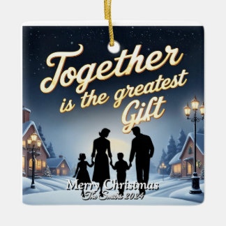 Elegant Modern Eenvoudig Familie Kerstmis Keramisch Ornament