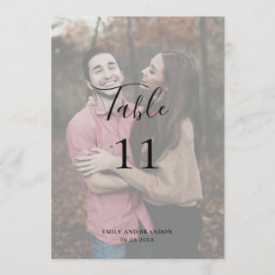 Elegant Modern Eenvoudig Foto Huwelijk Tafelnummer