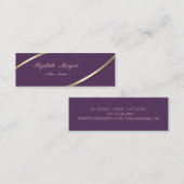 Elegant modern, eenvoudig, gewelddadig, gouden str mini visitekaartje (Voorkant / Achterkant)