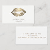 Elegant modern, eenvoudig, glittery Lips, Makeup a Visitekaartje (Voorkant / Achterkant)
