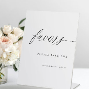Elegant Modern Eenvoudig Huwelijk Favors Tafelbord Reclamebord Met Voetstuk