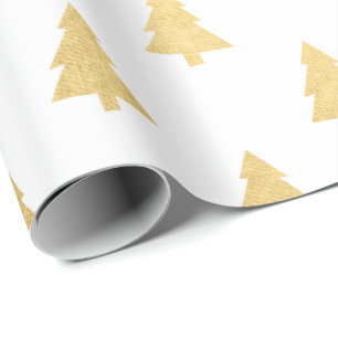Elegant modern, eenvoudig kerstboompatroon cadeaupapier