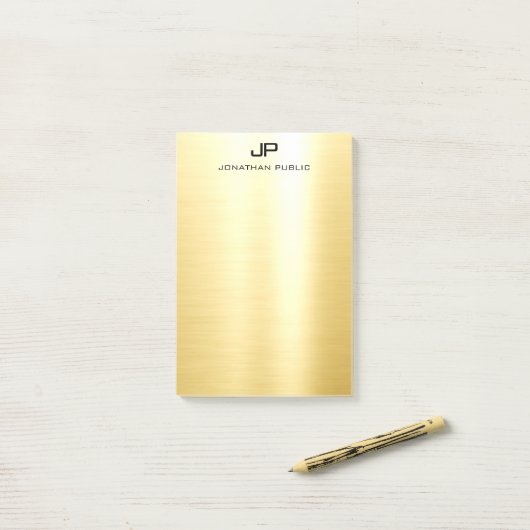 Elegant Modern Eenvoudig Ontwerp Gouden Trendy Sja Post-it® Notes (Op bureau)