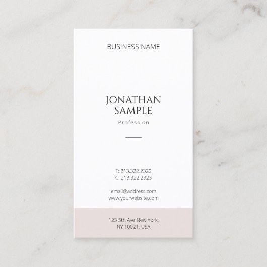 Elegant Modern Eenvoudig Ontwerp Verticale Sjabloo Visitekaartje (Voorkant)