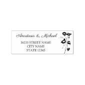 Elegant modern eenvoudig script botanische bruilof 	rubberstempel (Afrduk)