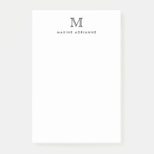 Elegant Modern Eenvoudig Zwart Monogram Initiaal Post-it® Notes