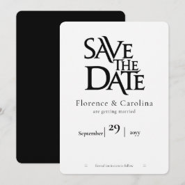 Elegant Modern Eenvoudig Zwart op Wit Save The Date
